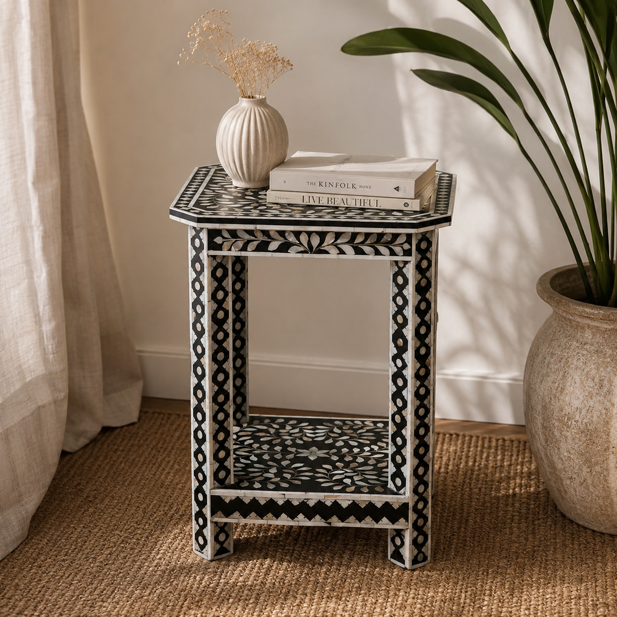 Lark Mother of Pearl Inlay Stool