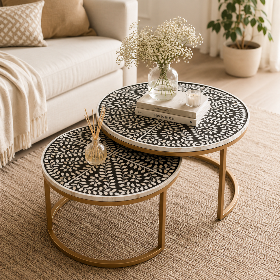 Veronica Mother of Pearl Inlay Nesting Coffee Table