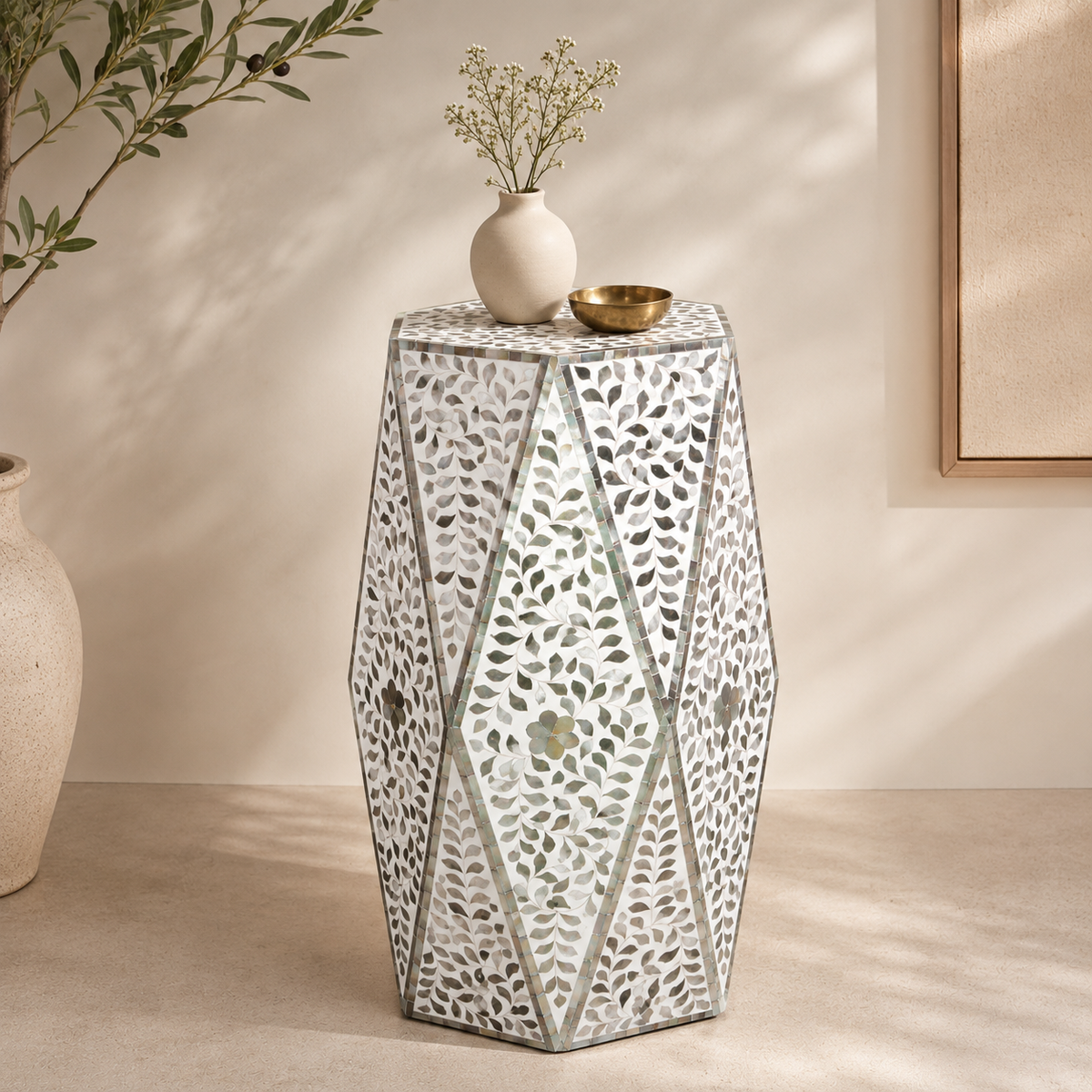 Joseph Mother of Pearl Inlay Side Table