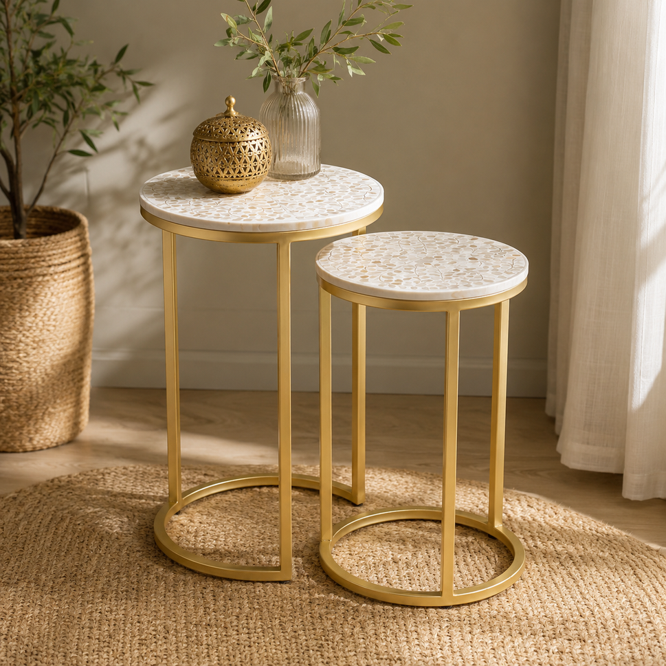 Emily Mother of Pearl Inlay Nesting Tables