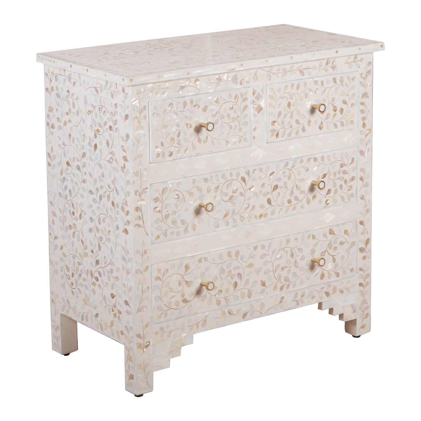 Leo Mother of Pearl  Inlay Chest of Drawer