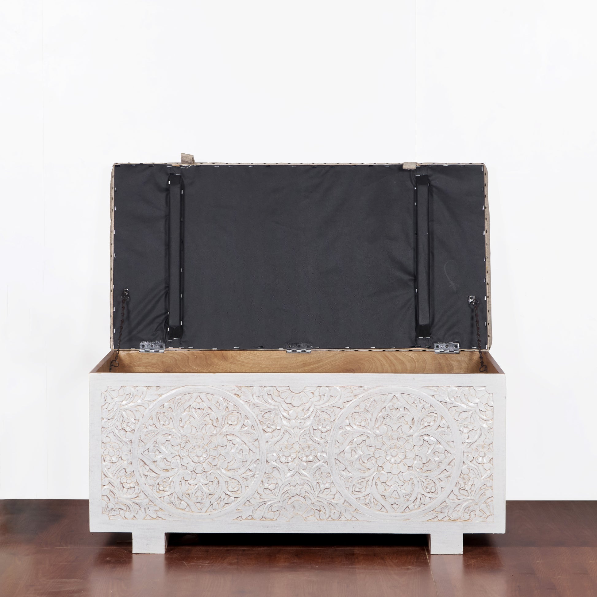Jaden Wooded Carved Storage Trunk