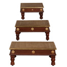 Switch Aadhya Brass Fitted Wooden Chowki Set/3 3 image