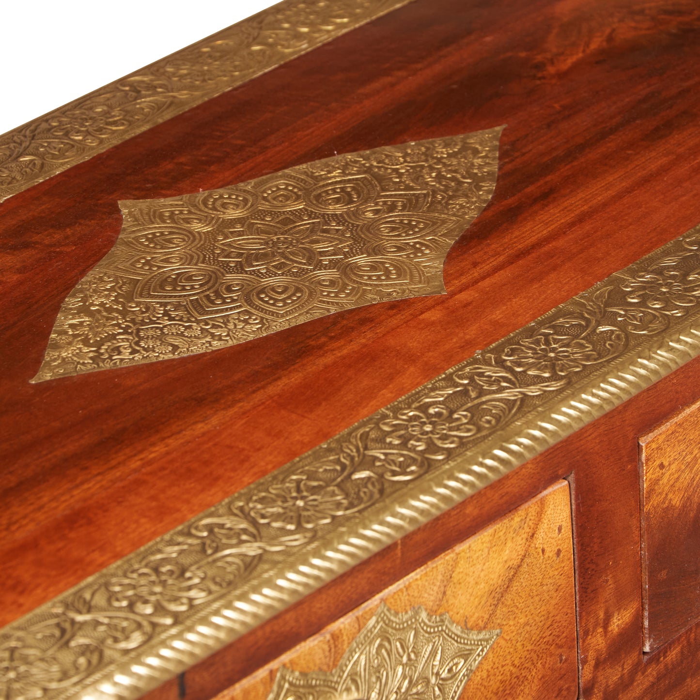 Nikko Brass Inlaid Console Table