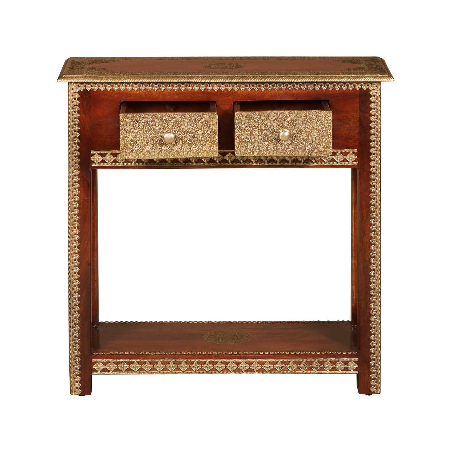 Gadle Brass Inlaid Console Table
