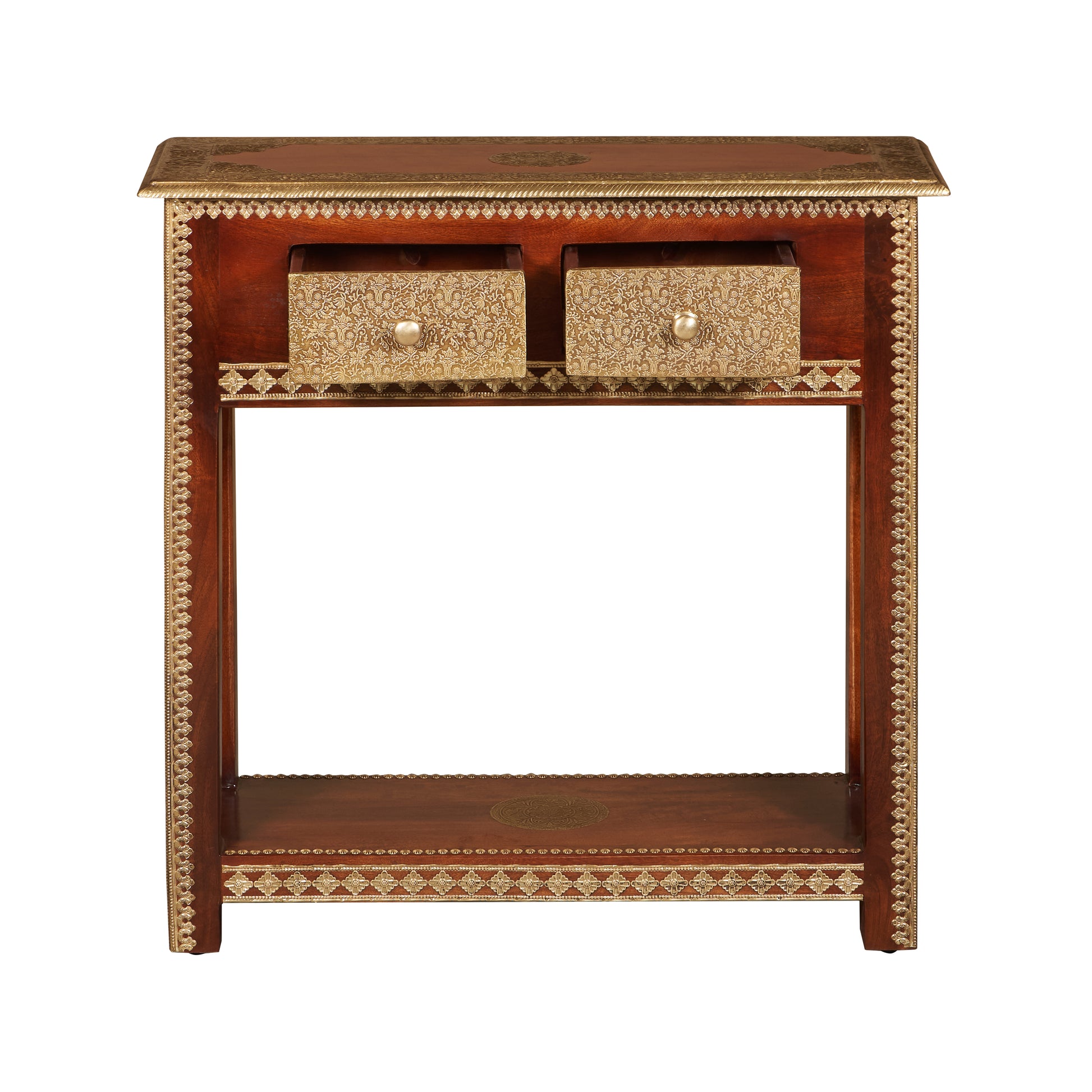 Gadle Brass Inlaid Console Table
