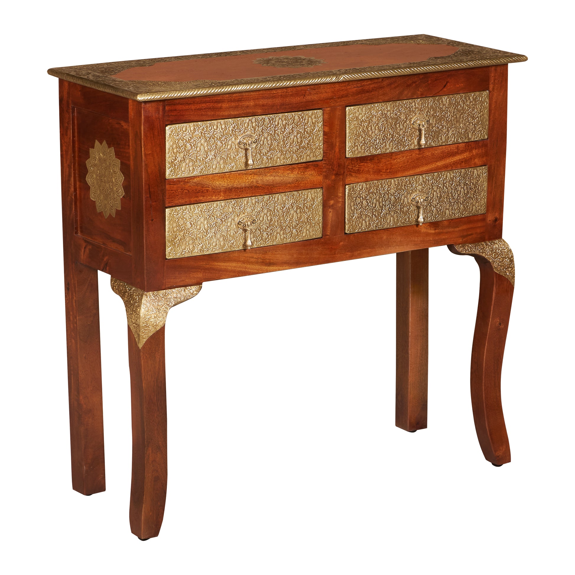 Eppaa Brass Inlaid Console Table