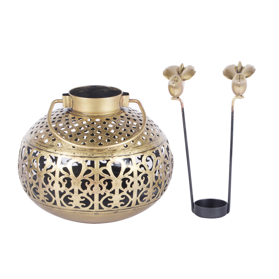 Kia Antique Brass Lantern