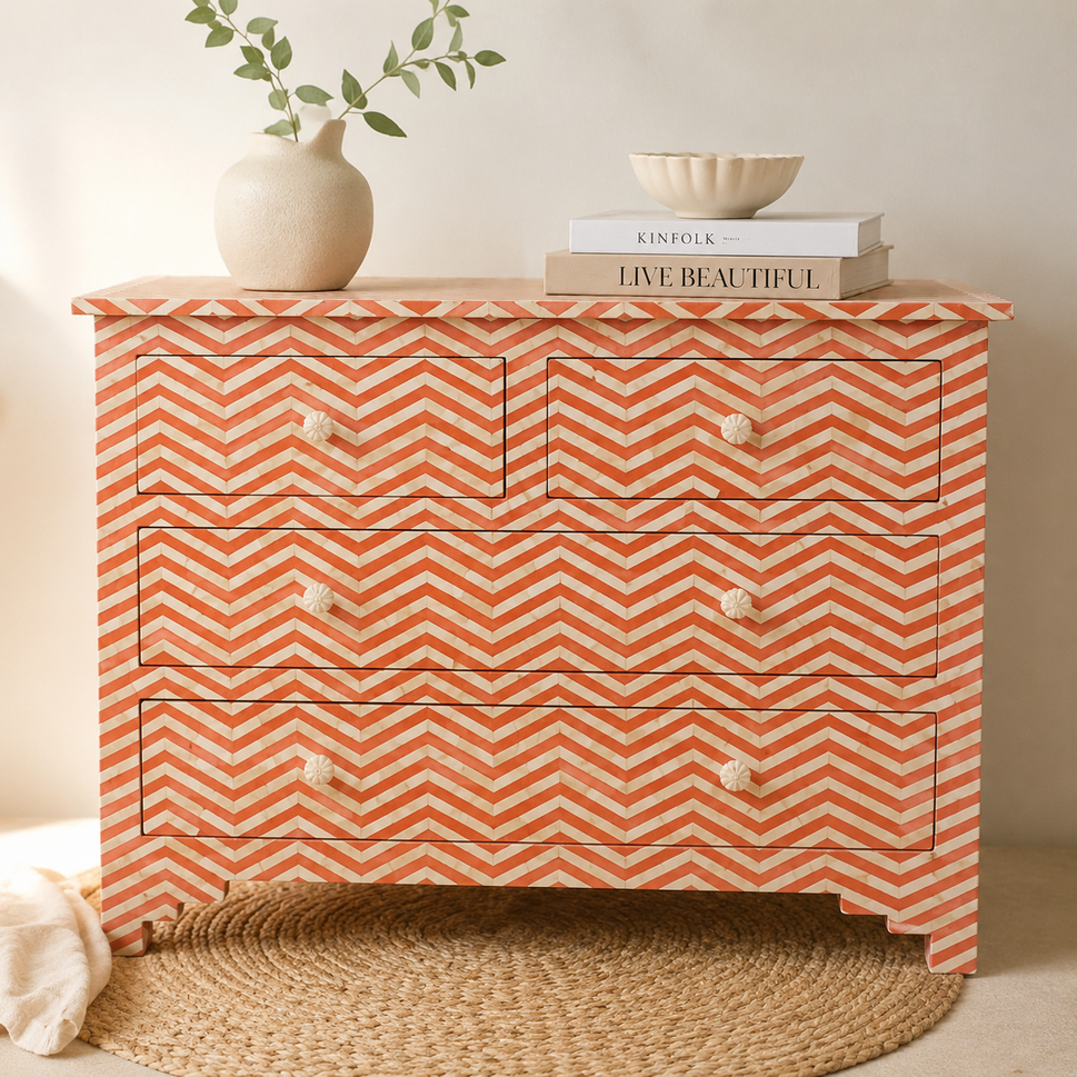 Calynn Bone Inlay Chest of Drawer
