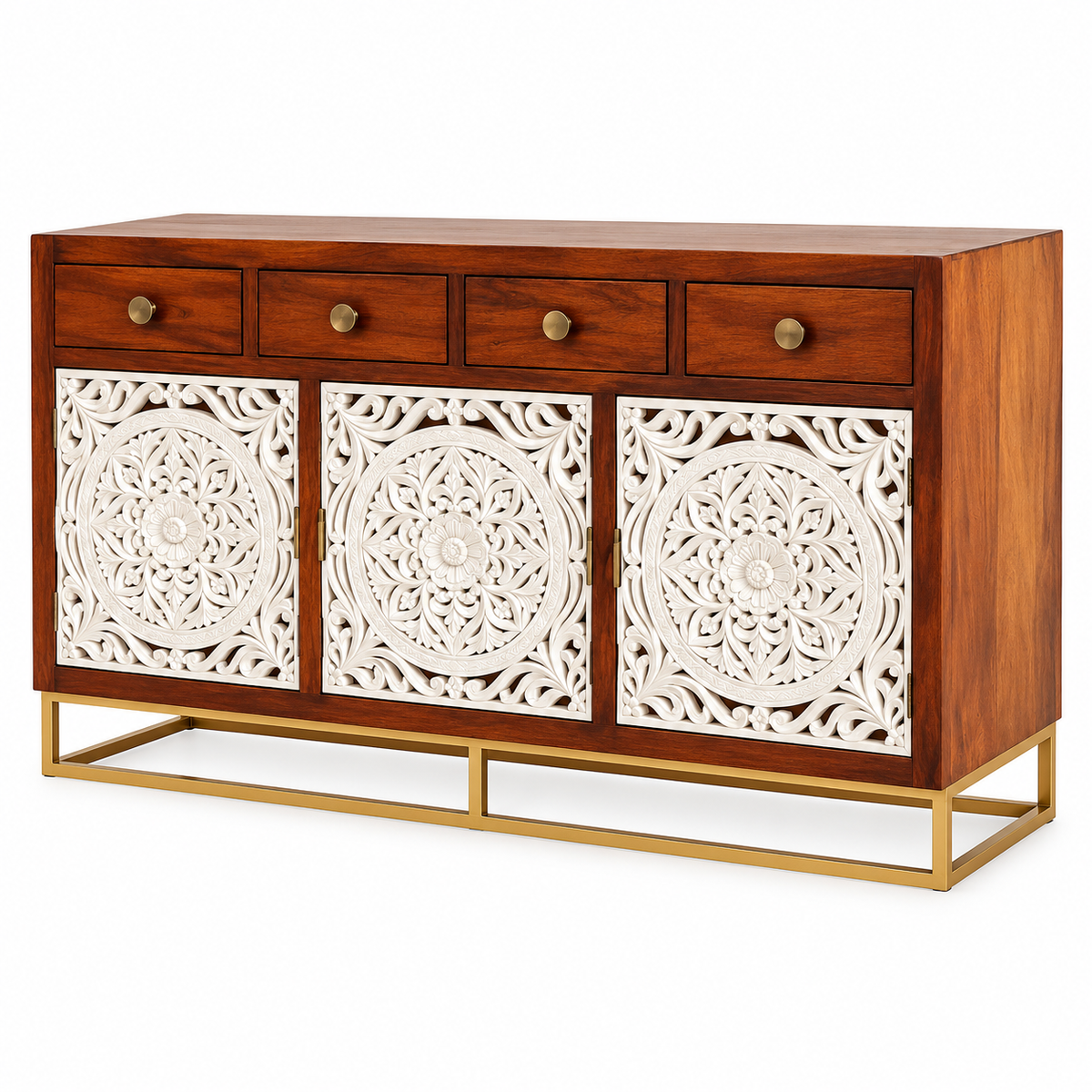 Tim Hand Carved Wooden Sideboard
