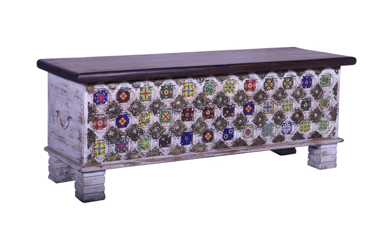 George Carved Storage Trunk