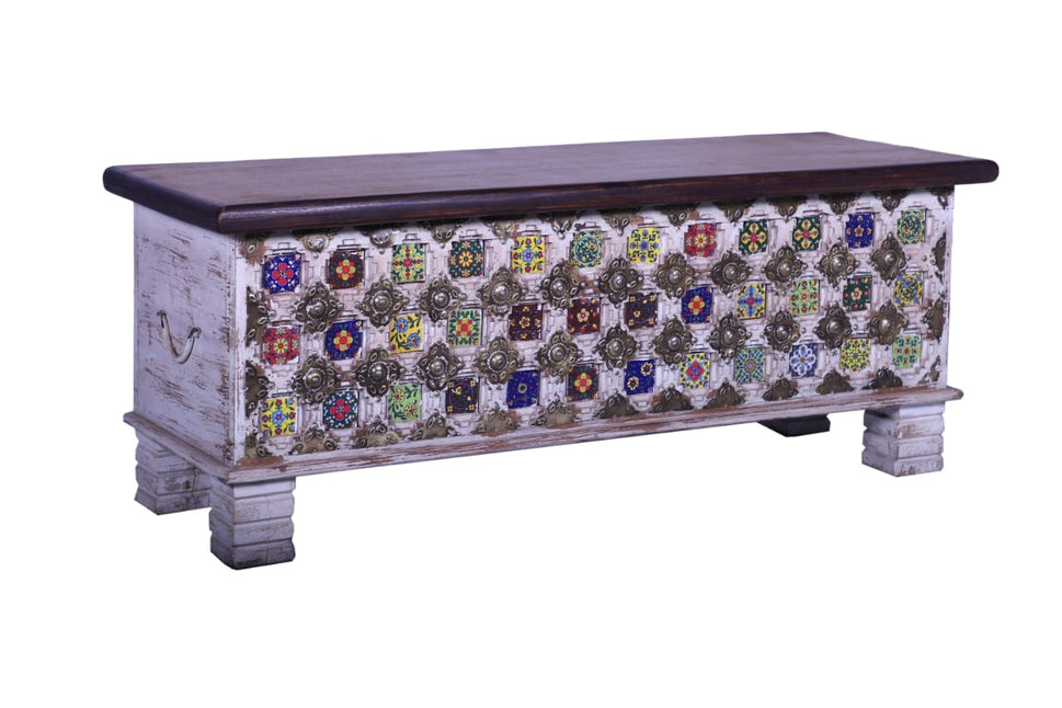 George Carved Storage Trunk