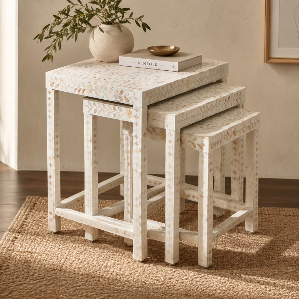 Liam Mother of Pearl Inlay Nesting Table