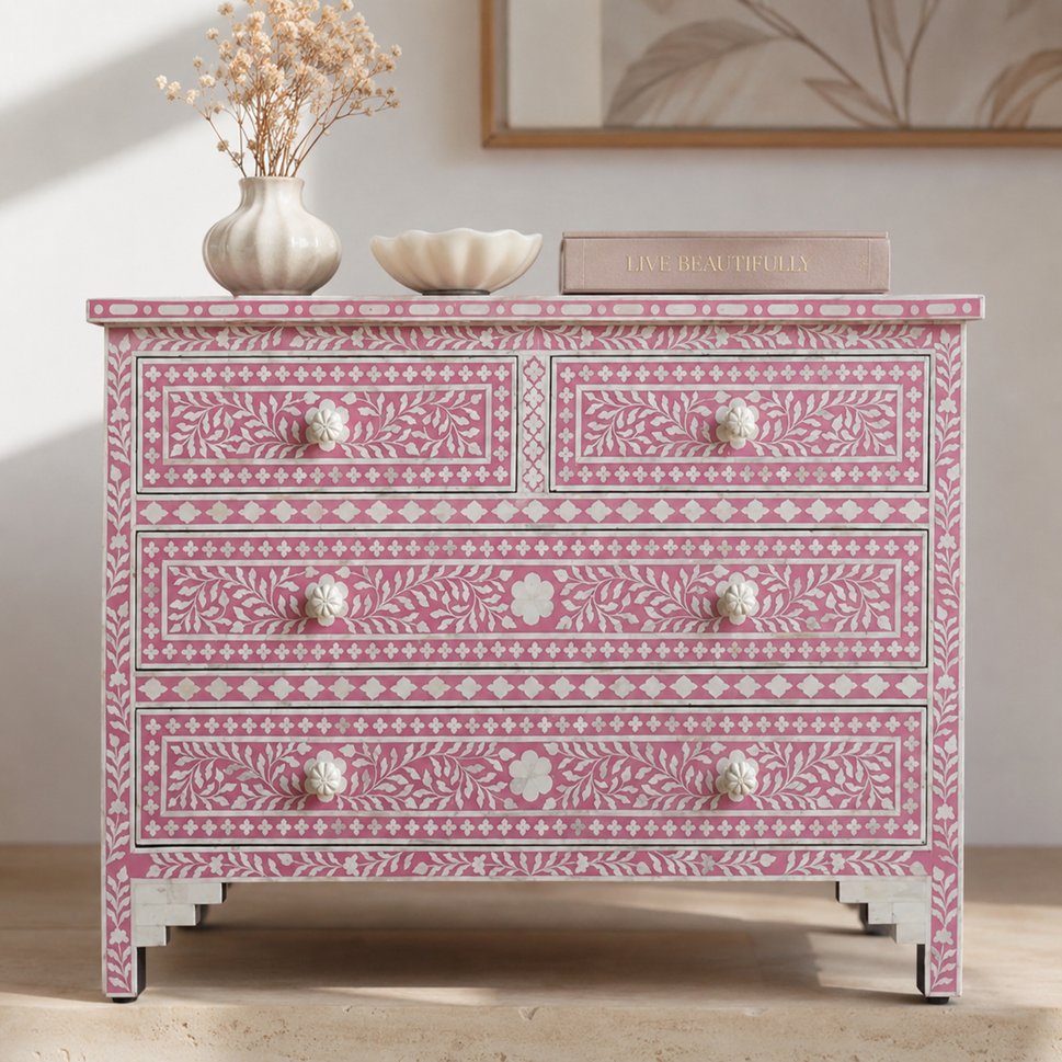 Biel Bone Inlay Chest of Drawer