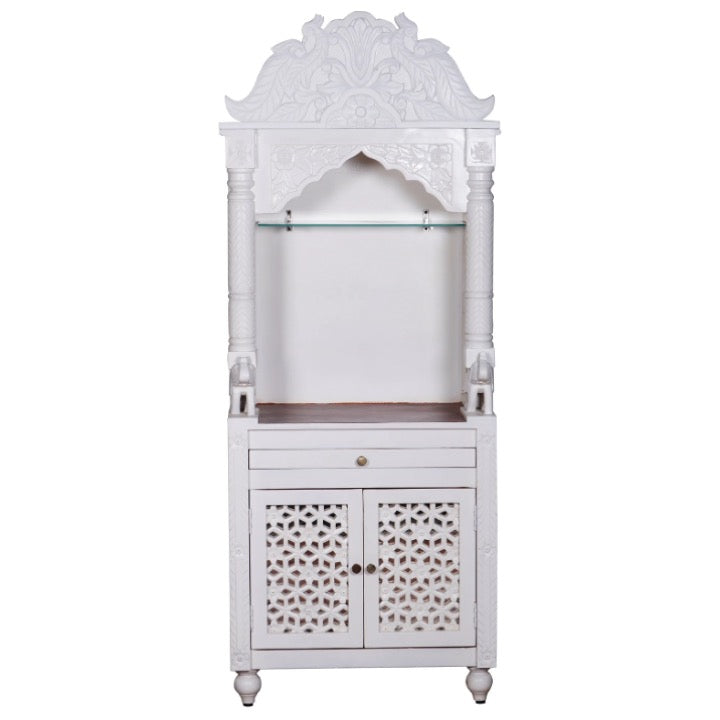 Om Hand Carved Wooden Altar