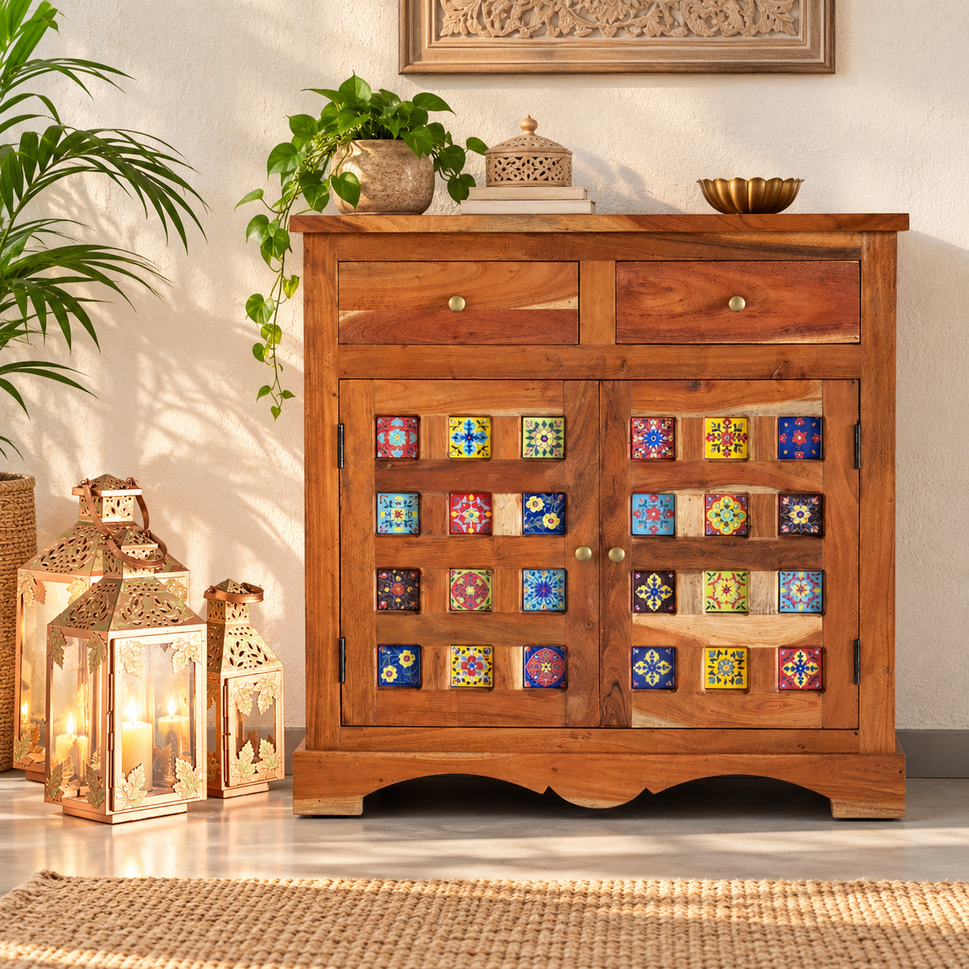 Avelyn Carved Wooden Cabinet