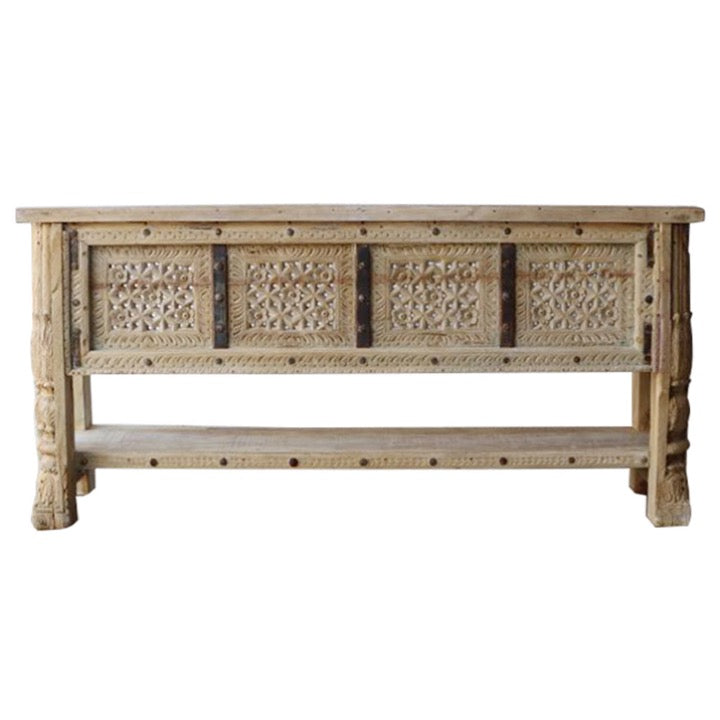Rehman Hand Carved Wooden Console Table