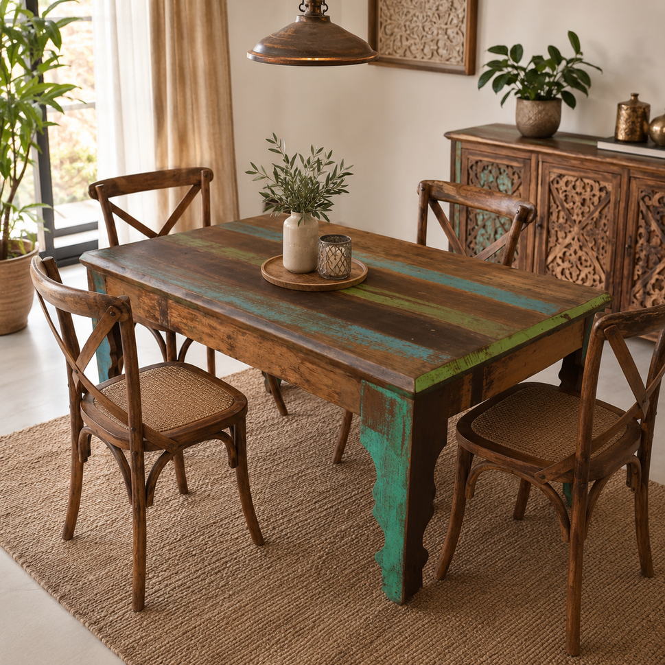 Pythia Hand Carved Wooden Dining Table