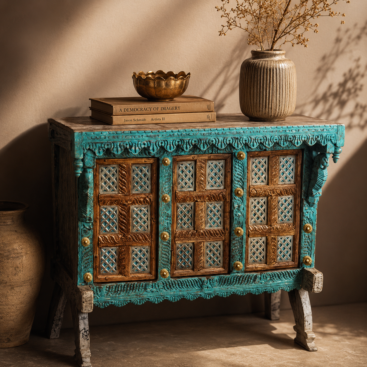 Donnis Damchiya Wooden Bar Cabinet