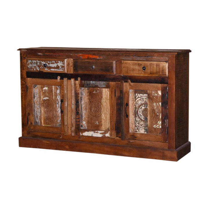 Frida Hand Carved Wooden Side Board