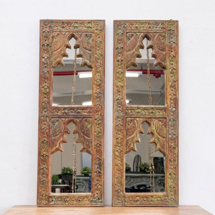 Rama Hand Carved Wooden Mirror