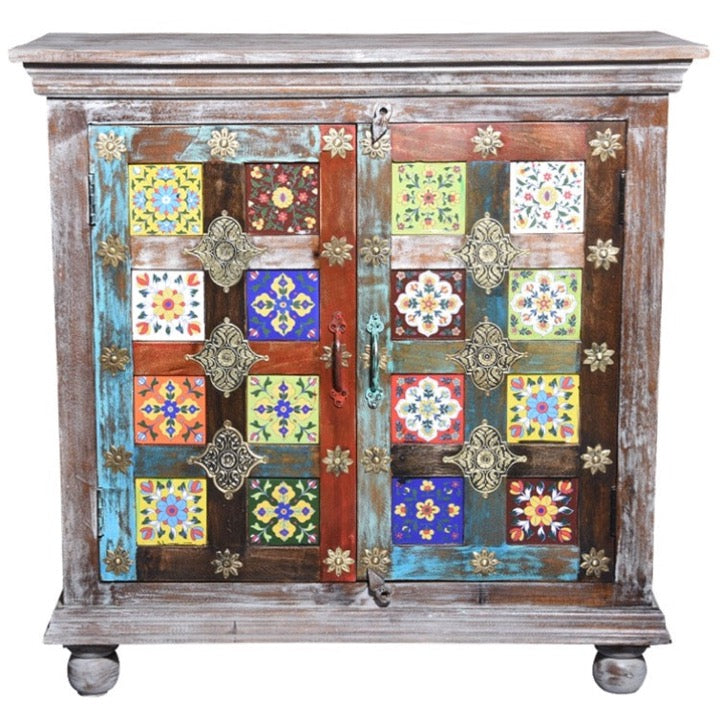 Jen Carved Tile Cabinet