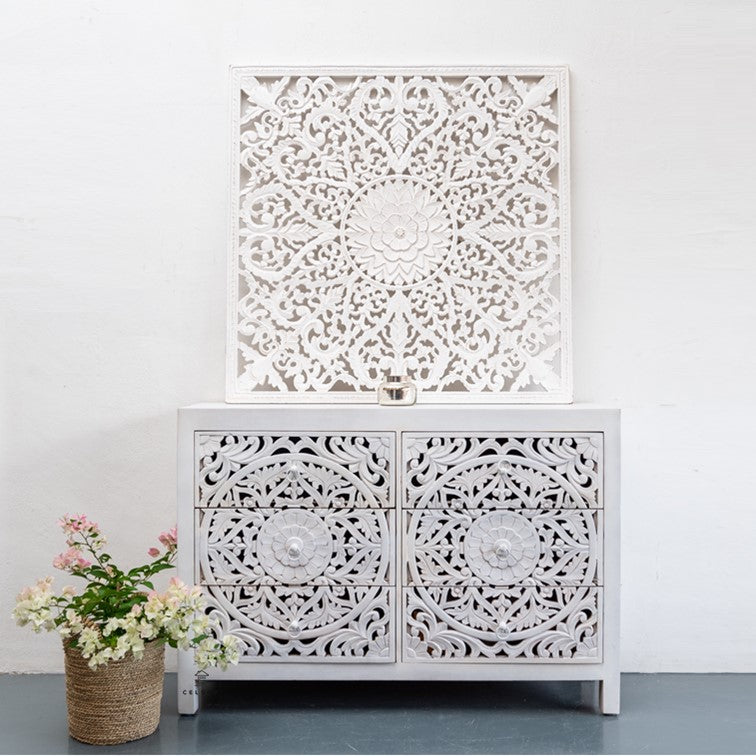 Elyana Carved Wooden Dresser