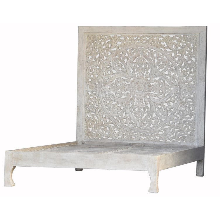Bob Solid Indian Wood Hand Carved Bed Frame_King Size