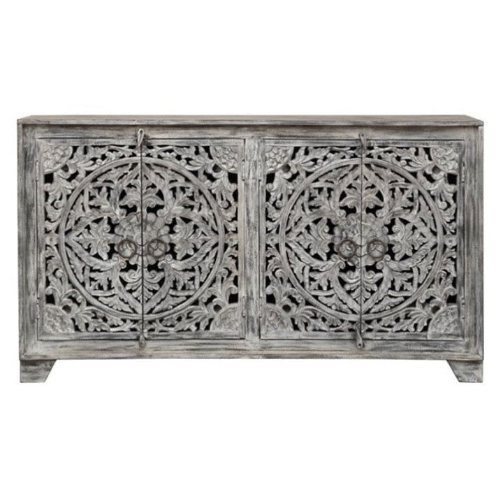 Heidi Hand Carved Wooden Sideboard