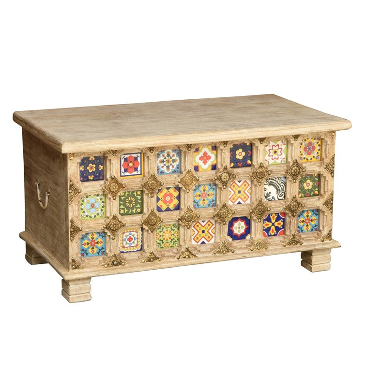 Robin Carved Tile Trunk_Storage Trunk