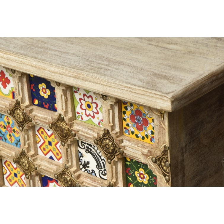 Robin Carved Tile Trunk_Storage Trunk
