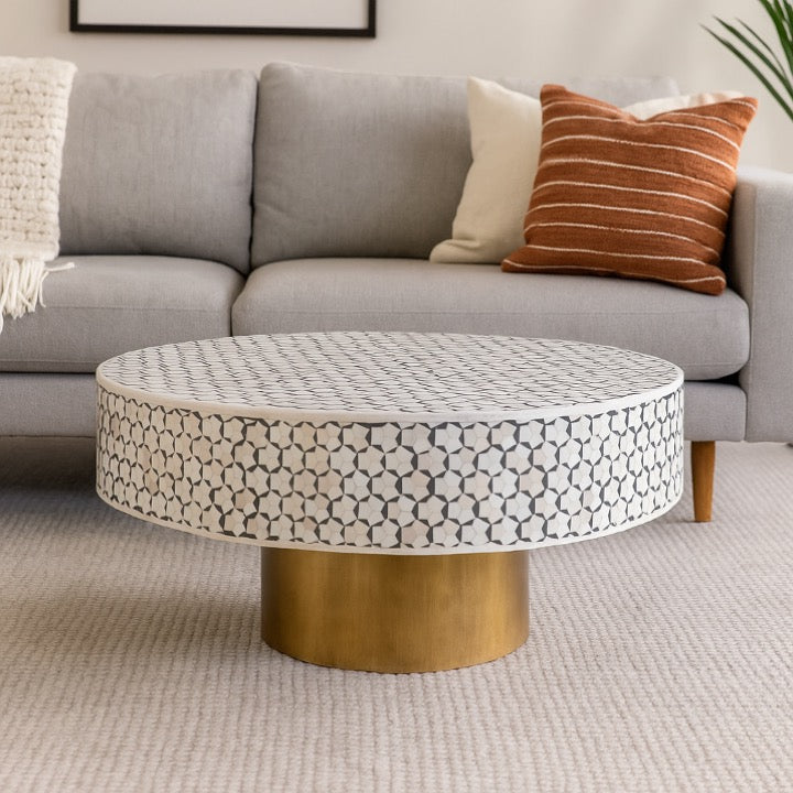 Chrissy Bone Inlay Coffee Table