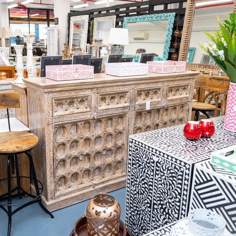 Melly Hand Carved  Wooden Buffet