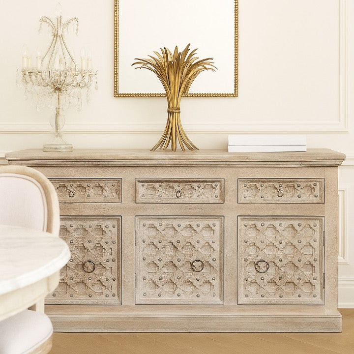Kelly Hand Carved Wooden Sideboard