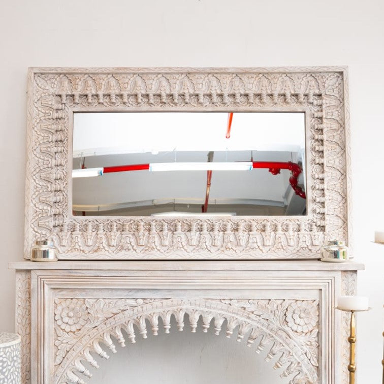 Hazel Hand Carved Window Mirror