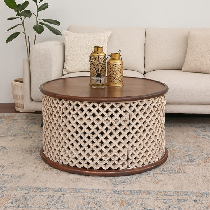 Sahiba Carved Wooden Coffee Table