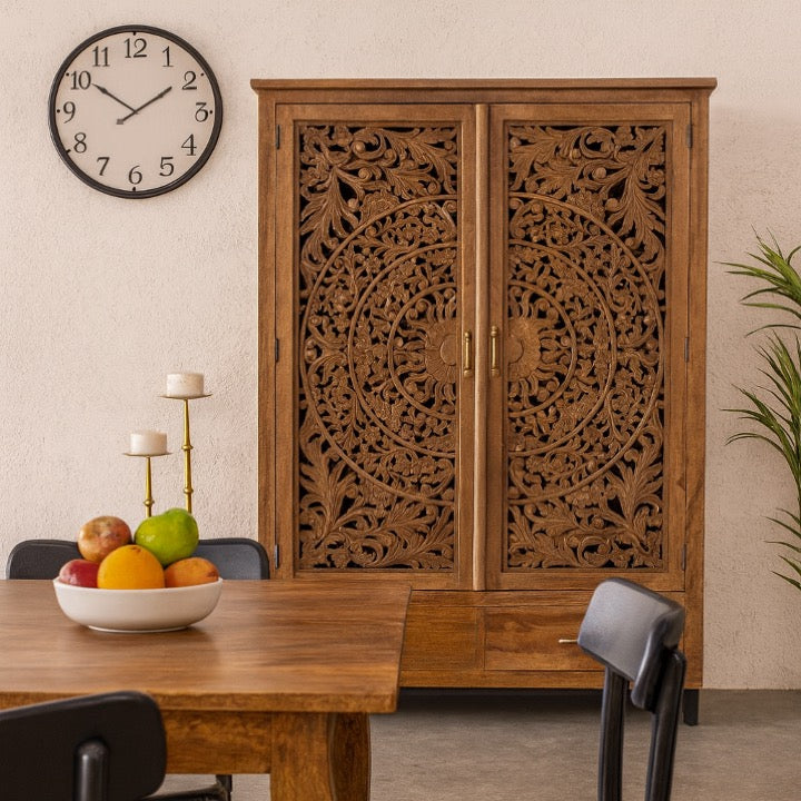 Joel Hand Carved Almirah