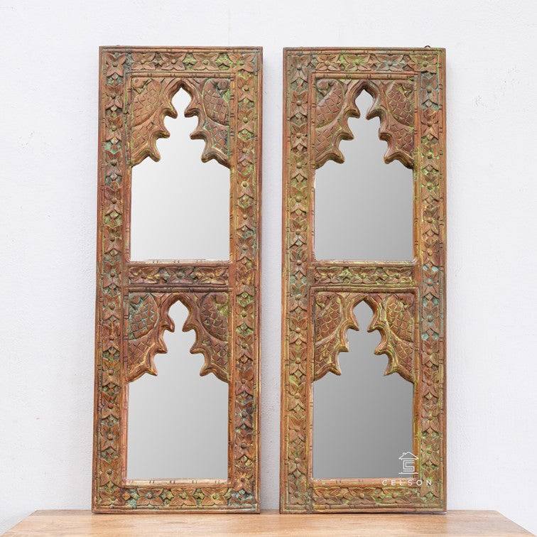 Rama Hand Carved Wooden Mirror