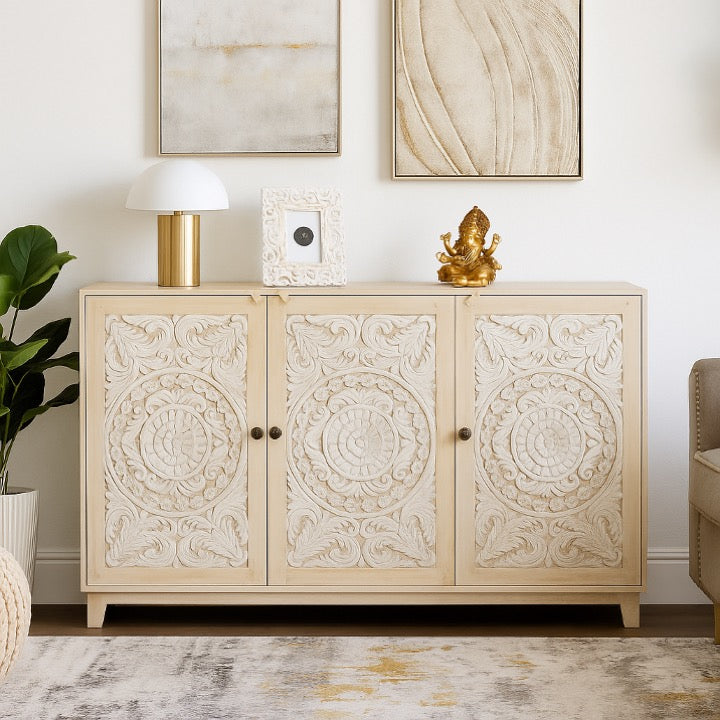 Saurabh Hand Carved Wooden Sideboard
