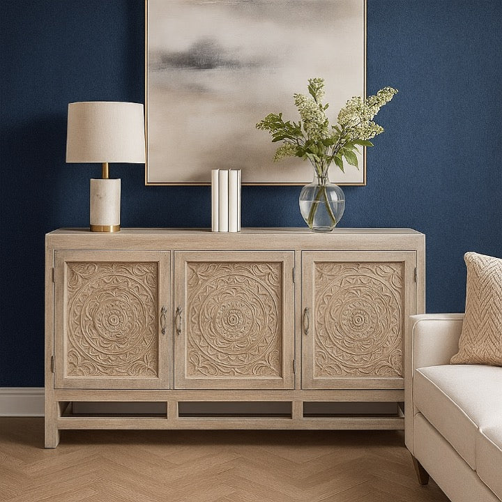Douglas Hand Carved Wooden Buffet