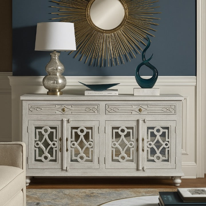 Musial Hand Carved Wooden Sideboard