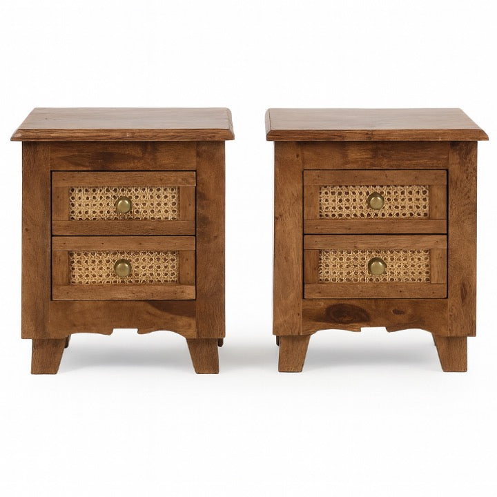 Eric Hand Carved Wooden Bedside