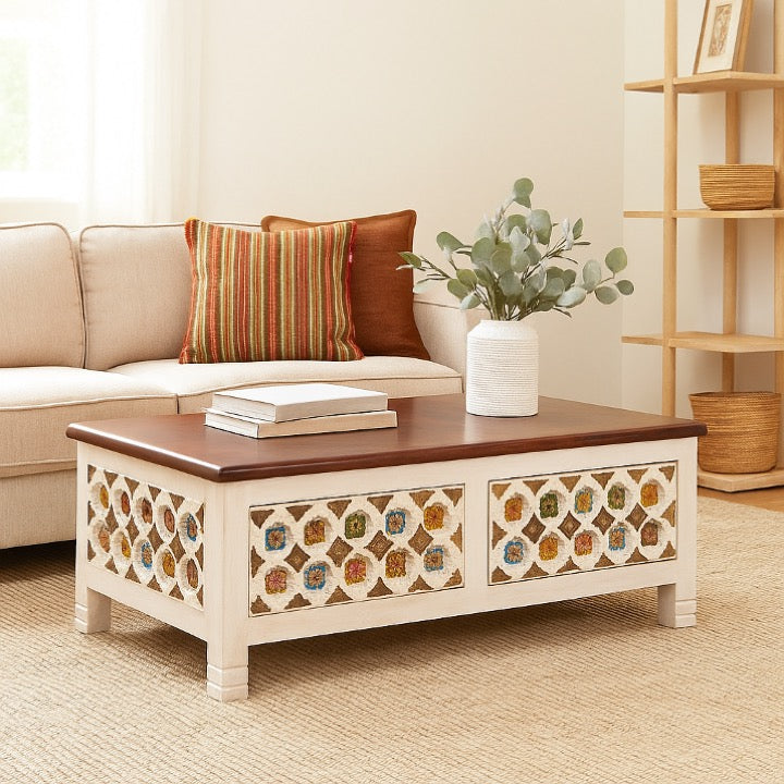 Kashvi Carved Tile Coffee Table