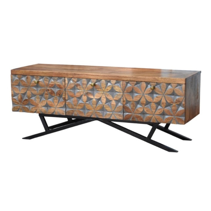Annie Hand Carved Wooden TV Cabinet