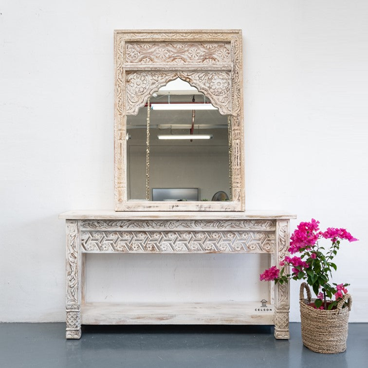 Laki Wooden Hand  Carved Console Table