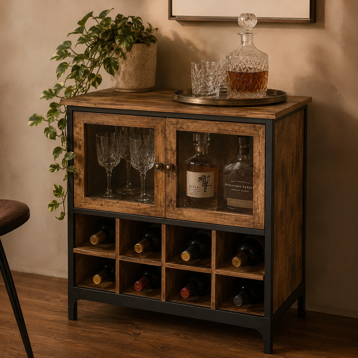 Axton Wooden Bar Cabinet