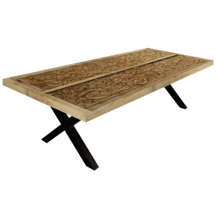 Lionel Hand Carved Wooden Dining Table