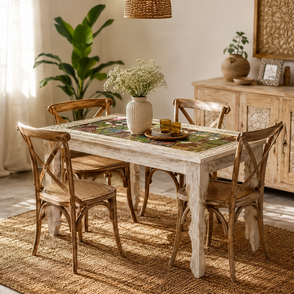 Morgan Hand Carved Wooden Dining Table
