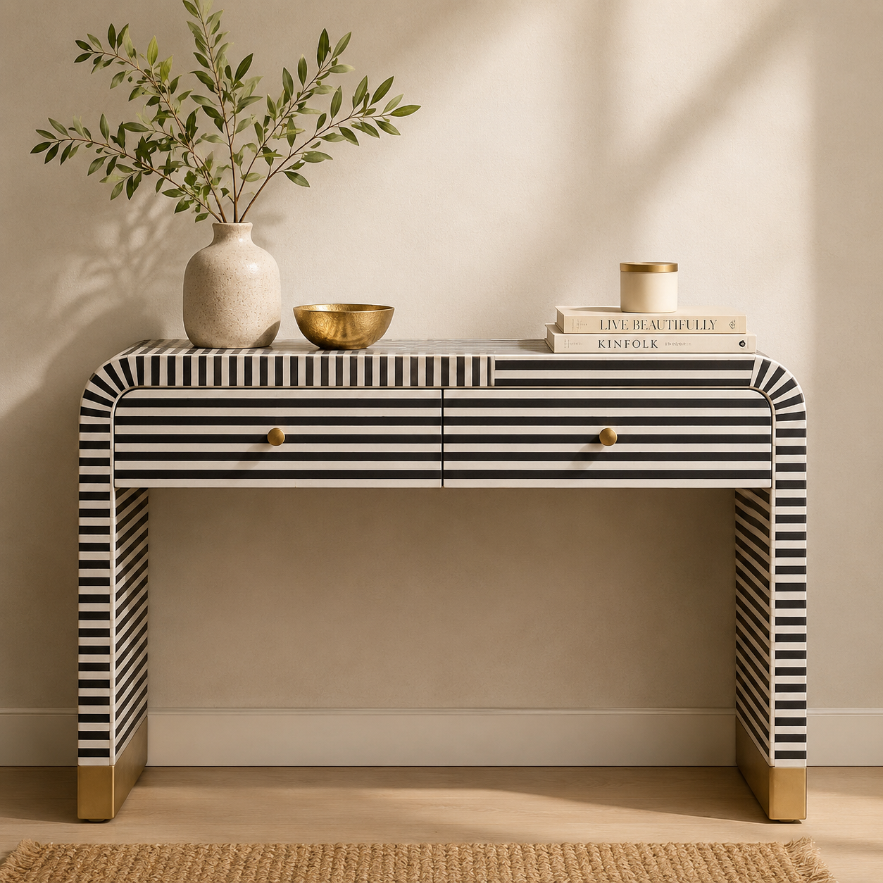 Yuno Bone Inlay Console Table