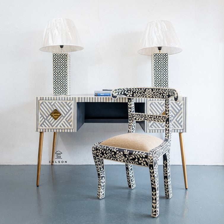 Elli Bone Inlay Work Desk & Chair